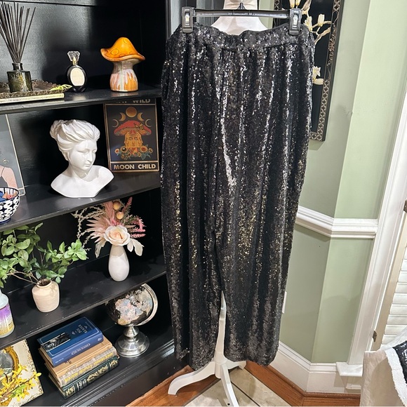 Eloquii Black Sequin Wide-Leg Pants – Size 20 (NWT) - Picture 6 of 8